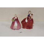 TWO ROYAL DOULTON FIGURES - JANET HN1537 AND AUTUMN BREEZES HN1934