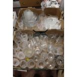 TWO TRAYS OF ASSORTED GLASSWARE TO INCLUDE EDINBURGH CRYSTAL