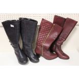 TWO PAIRS OF LADIES LEATHER BOOTS SIZE 4 AND 5