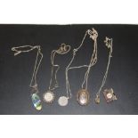 A BAG OF SILVER JEWELLERY ETC. TO INCLUDE A LOCKET, BUTTERFLY WING PENDANT TOGETHER WITH A