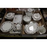 TWO TRAYS OF ALFRED MEAKIN TEA AND DINNERWARE
