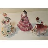 TWO ROYAL DOULTON FIGURES - ROSE HN3709 AND MY BEST FRIEND HN3011 TOGETHER WITH A COALPORT FIGURE