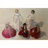 A COLLECTION OF SMALL ROYAL DOULTON FIGURES - LOVING THOUGHTS HN3948, FRIENDSHIP HN3491, AUTUMN