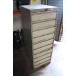 A LARGE METAL SET OF DRAWERS A/F