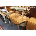 ERCOL - A VINTAGE DROPLEAF TABLE AND FOUR CHAIRS