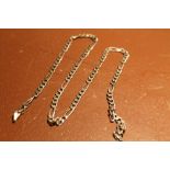 A SILVER SPACED CURB LINK NECK CHAIN, APPROX WEIGHT 17.7 G