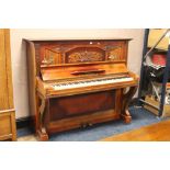 A 'E. KRAUSS' MAHOGANY ART NOUVEAU UPRIGHT PIANO