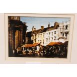 A FRAMED AND GLAZED ENGRAVING OF YORK MINSTER TOGETHER WITH A SMALL FRAMED AND GLAZED PICTURE OF