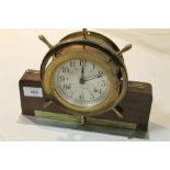 A SETH THOMAS SHIPS WHEEL MANTEL CLOCK