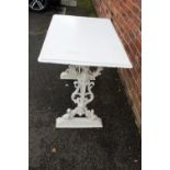 PAINTED CAST METAL TABLE W-90 X D-61 X H-75 CM