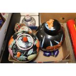 A COLLECTION OF ORIENTAL GINGER JARS, PAIR OF SMALL CLOISONNE VASES ETC.