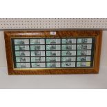 A FRAMED AND GLAZED COLLECTION OF TYPHOO TEA CARDS