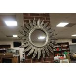 A MODERN SILVER WALL MIRROR W-79 CM