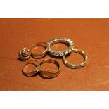 A COLLECTION OF ASSORTED DRESS RINGS TO INCLUDE AN ETERNITY RING, 9 CT GOLD EXAMPLES (5)