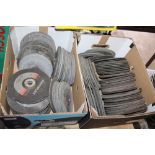 TWO BOXES OF GRINDING DISCS A/F