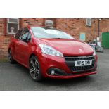 PEUGEOT 208 GT LINE IN RED, 1200cc, PETROL, 1075 MILES, BP19 TMV FIRST REGISTERED MAY 2019 - HOUSE