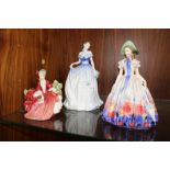 THREE ROYAL DOULTON FIGURES CONSISTING OF LYDIA HN1908, EASTER DAY HN2039 AND CHARLOTTE HN4092