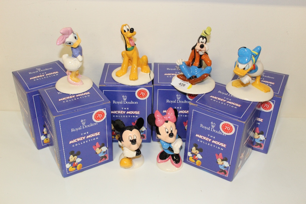 SIX BOXED ROYAL DOULTON MICKEY MOUSE COLLECTION FIGURES, ALL WITH GOLD BACKSTAMPS - MICKEY (MM1),