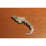 A 900 SILVER BIRD OF PARADISE BROOCH