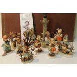 A COLLECTION OF GOEBEL FIGURES TOGETHER WITH A GOEBEL TABLE LAMP (10)