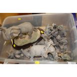 A TRAY OF ELEPHANT FIGURES