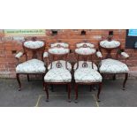 A SET OF SIX ANTIQUE MAHOGANY DINING CHAIRS ( 4 + 2 )