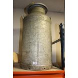 A VINTAGE METAL MILK CHURN STAMPED 'MARKET DRAYTON, - H 73 CM