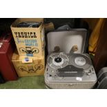 A TANDBERG REEL TO REEL PLAYER TOGETHER WITH A YASHICA 8MM EDITOR
