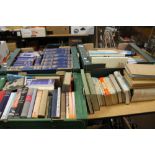 FOUR TRAYS OF MISCELLANEOUS BOOKS (TRAYS NOT INCLUDED)