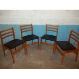 FOUR RETRO TEAK DINING CHAIRS