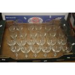 A TRAY OF DRINKING GLASSES (TRAYS NOT INCLUDED)