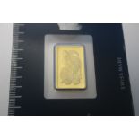 A "SUISSE" 5g FINE GOLD MINI INGOT IN PACK