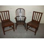 THREE OAK ANTIQUE CHAIRS