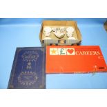 A VINTAGE BOARD GAME 'CAREERS' together with a child's tea set marked 'Foreign' (one cup with broken
