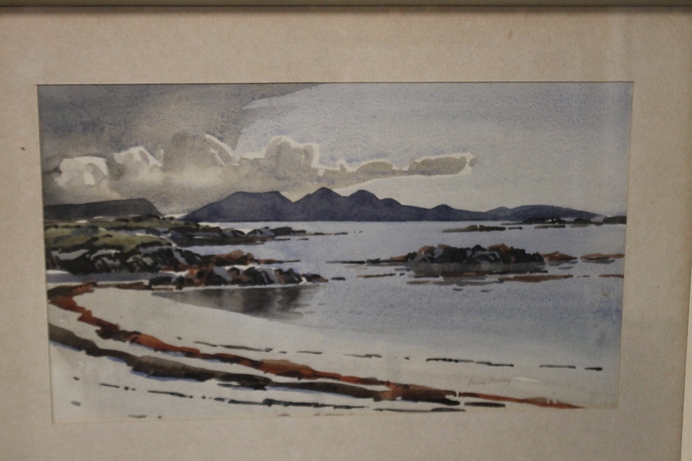 TWO FRAMED AND GLAZED WATERCOLOURS DEPICTING SEASCAPES ONE SIGNED DONALD MURRAY - Image 2 of 4