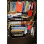 TWO TRAYS OF MISCELLANEOUS BOOKS (TRAY NOT INCLUDED)