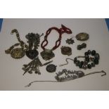 A QUANTITY OF EASTERN STYLE WHITE METAL AND OTHER JEWELLERY