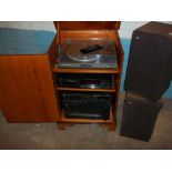 A HIFI SEPARATES SYSTEM WITH REPRO CABINET TO INCLUDE MAKES DUAL, TECHNICS, NAD AND B & W
