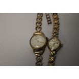 TWO 9 CT GOLD LADIES WRISTWATCHES