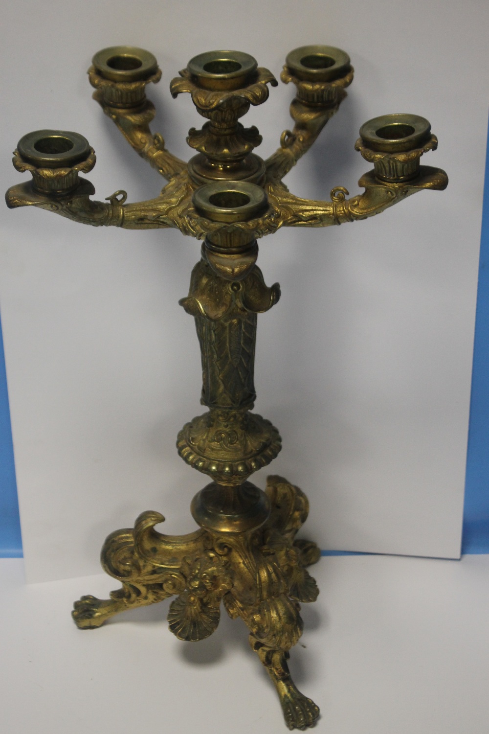 AN ORMOLO CANDELABRA