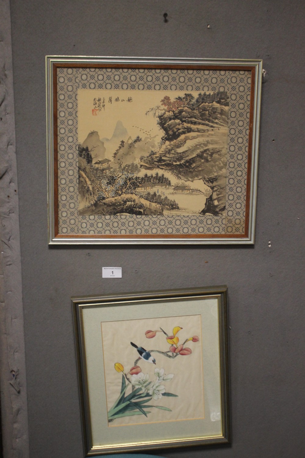 TWO FRAMED AND GLAZED ORIENTAL STYLE PICTURES