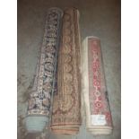 THREE MULTI COLOURED HEARTH RUGS