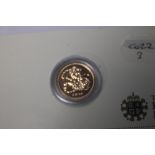 QE II 2010 GOLD HALF SOVEREIGN ON ROYAL MINT CARD