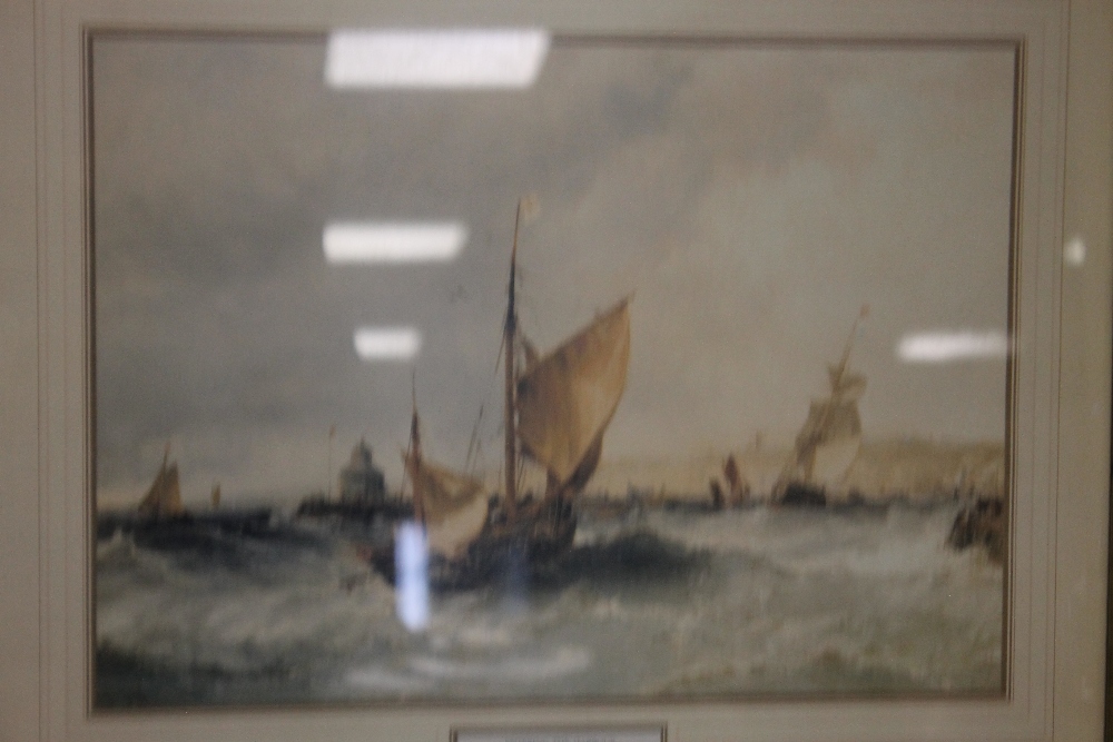 TWO PRINTS DEPICTING SAILING SHIPS TOGETHER WITH AN AEROPLANE PRINT - Image 5 of 5