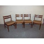 FOUR TEAK RETRO DINING CHAIRS