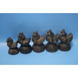 FIVE ORIENTAL STYLE WEIGHTS IN THE SHAPE OF DUCKS
