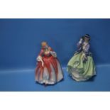 TWO ROYAL DOULTON FIGURINES 'NICOLA" AND 'TOP O THE HILL'