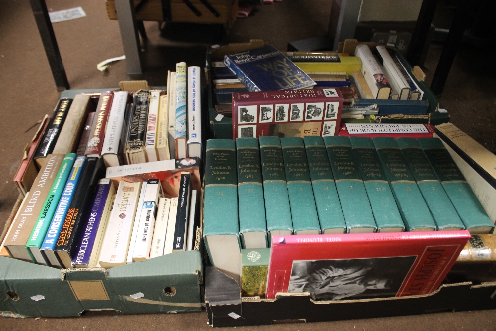 THREE TRAYS OF MISCELLANEOUS BOOKS (TRAYS NOT INCLUDED)