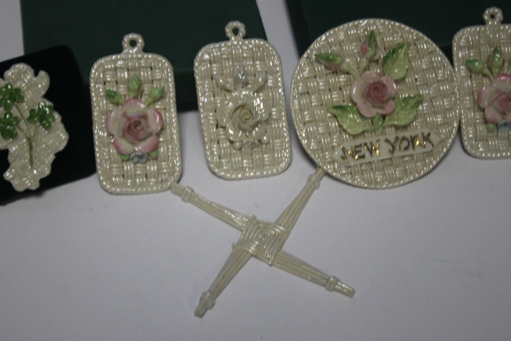 SIX BELLEEK TYPE PENDANTS - Image 3 of 6