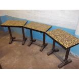 THREE FORMICA TOPPED OCCASIONAL SIDE TABLES MADE BY HOTEL CONTRACTS